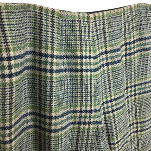 Pendleton Vintage 90s Green, Blue Stripes & Light Grey Plaid Wool Pants Trousers - Picture 2 of 12